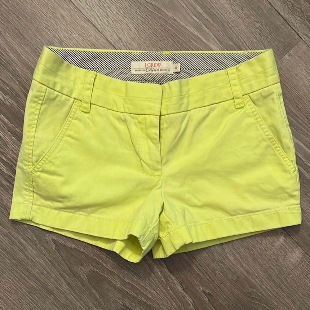 J. Crew Yellow Bermuda Shorts Tailored Cotton Blend